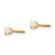 Load image into Gallery viewer, Opal Birthstone Earrings (October) - 14K Yellow Gold with Screwback