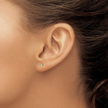 Load image into Gallery viewer, Aquamarine Birthstone Earrings (March) - 14K Yellow Gold with Screwback
