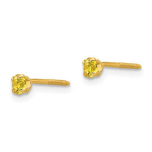 Load image into Gallery viewer, Synthetic Citrine November Birthstone Earrings - 14K Yellow Gold