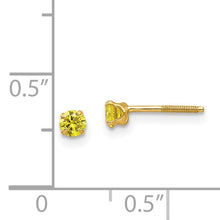 Load image into Gallery viewer, Synthetic Citrine November Birthstone Earrings - 14K Yellow Gold