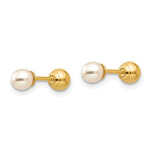 Load image into Gallery viewer, Reversible 3.75-4mm FW Cultured Pearl and Gold Ball Earrings - 14K Yellow Gold