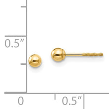 Load image into Gallery viewer, Polished 3mm Ball Post Push On and Screwback Earrings - 14K Yellow Gold
