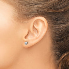 Load image into Gallery viewer, Diamond Cut Puffed Heart Stud Earring - 14K White Gold