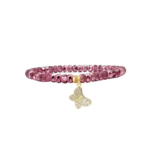 Harper Metallic Pink Butterfly Bracelet- Love Lisa