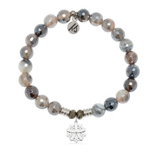 Load image into Gallery viewer, "Thank You" Flower Silver Charm Bracelet - TJazelle