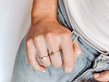 Load image into Gallery viewer, Initial Stacking Rings lotus