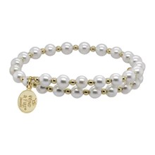 Load image into Gallery viewer, Shell Pearl Gold-Filled Bead Wrap by Wind &amp; Fire