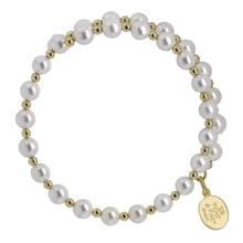 Load image into Gallery viewer, Shell Pearl Gold-Filled Bead Wrap by Wind &amp; Fire