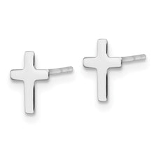Load image into Gallery viewer, Cross Post Earrings- 14K White Gold