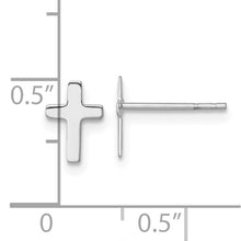 Load image into Gallery viewer, Cross Post Earrings- 14K White Gold