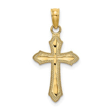 Load image into Gallery viewer, Children’s Diamond-cut Beaded Edge Cross - 14K