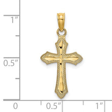 Load image into Gallery viewer, Children’s Diamond-cut Beaded Edge Cross - 14K