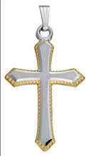Load image into Gallery viewer, Two Tone Sterling Silver Cross Necklace