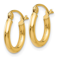Load image into Gallery viewer, Small Lightweight Polished Tube Hoop Earrings - 14K Gold