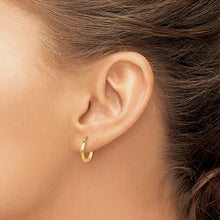 Load image into Gallery viewer, Small Lightweight Polished Tube Hoop Earrings - 14K Gold