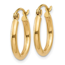 Load image into Gallery viewer, Small Polished Tube Hoop Earrings - 14K Gold