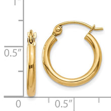Load image into Gallery viewer, Small Polished Tube Hoop Earrings - 14K Gold