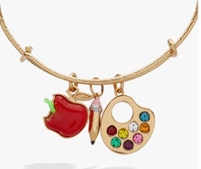 Load image into Gallery viewer, Teacher’s Pet Multi Charm Textured Bangle - Alex And Ani