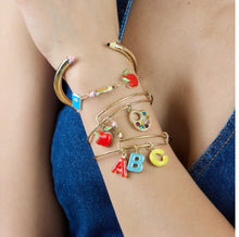 Load image into Gallery viewer, Teacher’s Pet Multi Charm Textured Bangle - Alex And Ani