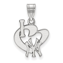 Load image into Gallery viewer, MLB LogoArt New York Yankees I Heart N-Y Large Pendant - Sterling Silver Rhodium-plated