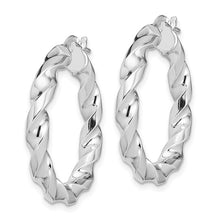 Load image into Gallery viewer, Italy Twisted Hoop Earrings - Sterling Silver Rhodium Plated