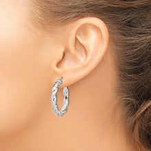 Load image into Gallery viewer, Italy Twisted Hoop Earrings - Sterling Silver Rhodium Plated