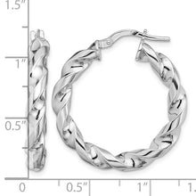 Load image into Gallery viewer, Italy Twisted Hoop Earrings - Sterling Silver Rhodium Plated