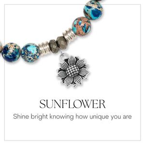 Sunflower Silver Charm Bracelet - TJazelle
