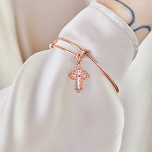Load image into Gallery viewer, Floral Cross Charm Bangle - Alex and Ani