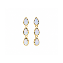 Load image into Gallery viewer, White Opal Triple Teardrop Leverback - Chloe &amp; Lois