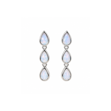 Load image into Gallery viewer, White Opal Triple Teardrop Leverback - Chloe &amp; Lois
