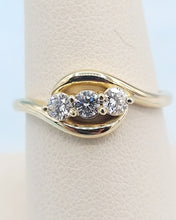Load image into Gallery viewer, Three Stone "Past Present Future" Lab Diamond Ring - .30 Carats - 14K Yellow Gold