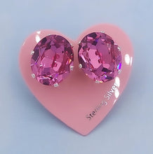 Load image into Gallery viewer, Vintage Pink Oval Earrings - JoJoLovesYou
