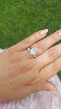 Load image into Gallery viewer, Lab Created 3 Carat Oval Diamond Engagement Ring - 14K White Gold