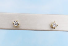 Load image into Gallery viewer, 0.32 Carat Round Diamond Stud Earrings - 14K Yellow Gold