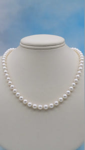 Cultured Strand of Pearls Necklace - White Gold