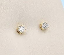 Load image into Gallery viewer, 0.32 Carat Round Diamond Stud Earrings - 14K Yellow Gold