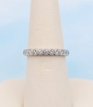 Load image into Gallery viewer, .22 Carat Diamond Circle Milgrain Band - 14K White Gold