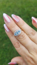 Load image into Gallery viewer, Blue Eye Shaped Ring - 10K Yellow Gold - Estate