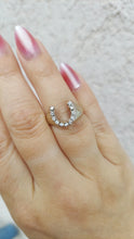 Load image into Gallery viewer, Diamond Horseshoe Ring - 14K White Gold