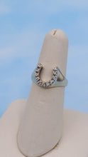 Load image into Gallery viewer, Diamond Horseshoe Ring - 14K White Gold