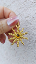 Load image into Gallery viewer, Citrine Sun, 18k yellow gold, celestial statement charm