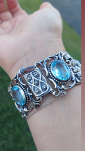 Load image into Gallery viewer, Danecraft Sterling Blue Topaz Vintage Bracelet - Estate