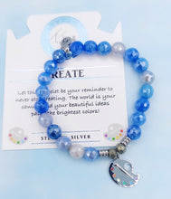 Load image into Gallery viewer, "Create" Painters Pallet Silver Charm Bracelet - TJazelle