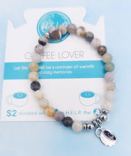 Load image into Gallery viewer, Coffee Lover TJazelle HELP Charm Bracelet