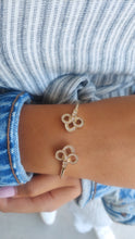 Load image into Gallery viewer, Fleur De Lis Diamond Bangle -14K Gold