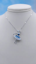 Load image into Gallery viewer, Ballerina Blue &amp; Clear Necklace - Sterling Silver