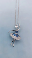Load image into Gallery viewer, Ballerina Blue &amp; Clear Necklace - Sterling Silver