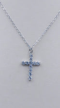 Load image into Gallery viewer, CZ Cross Necklace - Sterling Silver