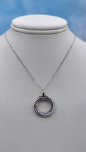Load image into Gallery viewer, Triple Circle Necklace with Clear CZ Stones - Sterling Silver